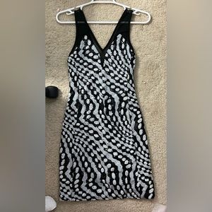 White and black mini dress